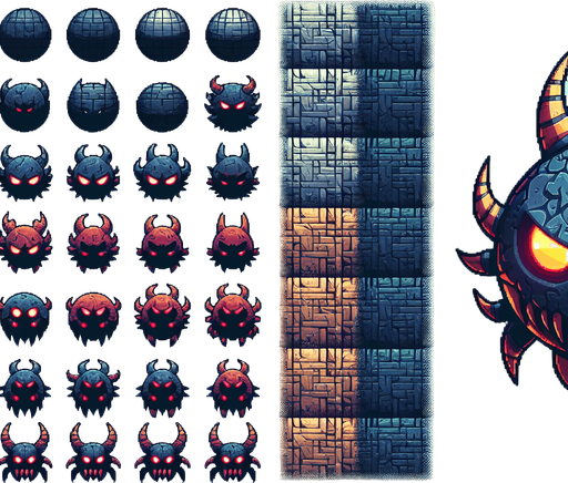 enemy.
Single Game Texture. In-Game asset. 2d. Blank background. High contrast. No shadows.