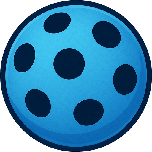 Blue ball with black dots.
In-Game asset.  2d.  No shadows
