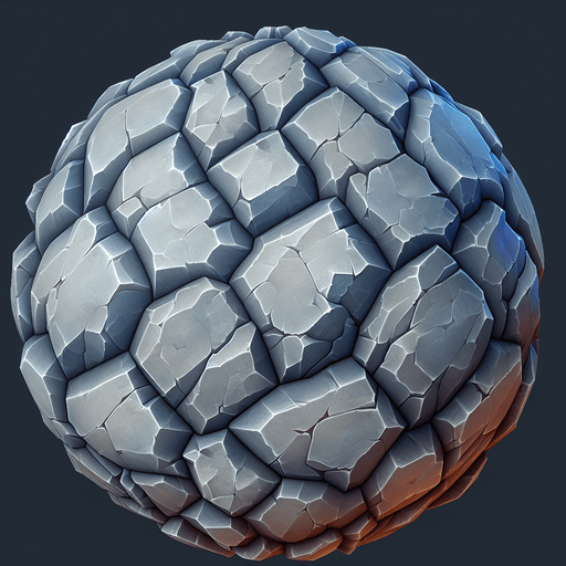 A rock in a rts style Single Game Texture. In-Game asset. 2d. Blank background. High contrast. No shadows.