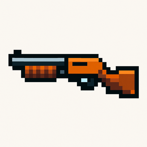 shotgun pixel and look left side.
In-Game asset.  2d.  High contrast.  No shadows