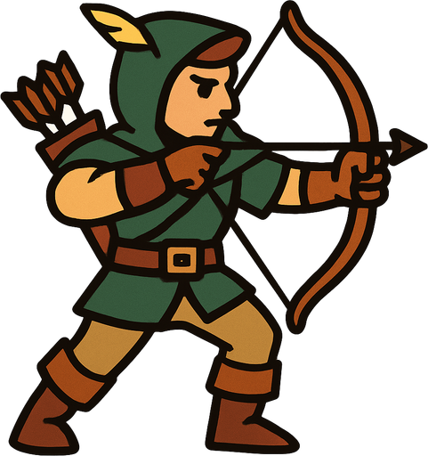 Archer.
In-Game asset.  2d.  High contrast.  No shadows