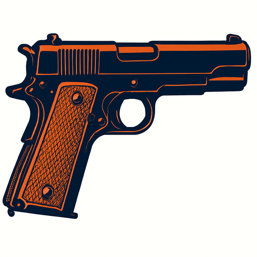 Pistola realista.
In-Game asset.  2d.  High contrast.  No shadows