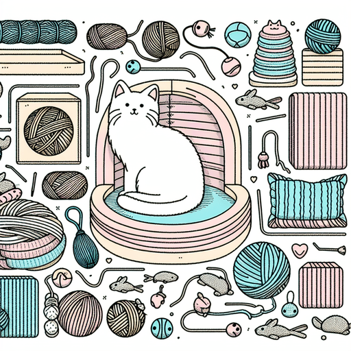 Cat heaven with no cats in picture. Line art. Pastel colors.
Single Game Texture. In-Game asset. 2d. Blank background. High contrast. No shadows.