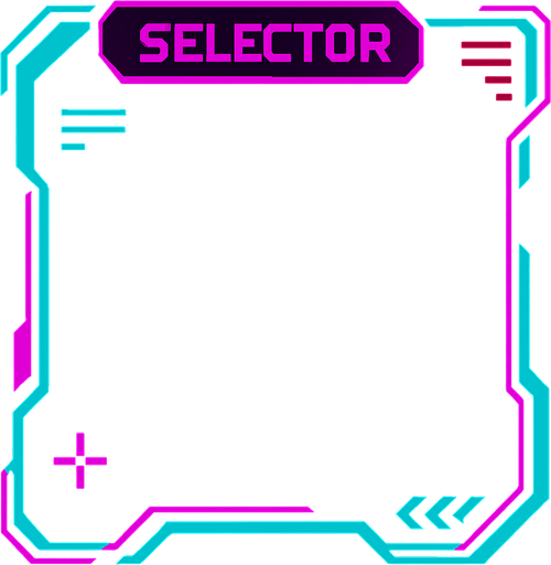 Cyberpunk style design empty selector UI.
In-Game asset.  2d.  High contrast.  No shadows