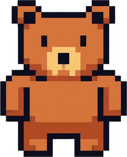 Pixel bear.
In-Game asset.  2d.  High contrast.  No shadows