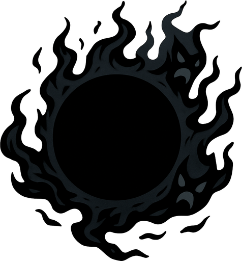 roh jahat berbentuk orb gelap.
In-Game asset.  2d.  High contrast.  No shadows