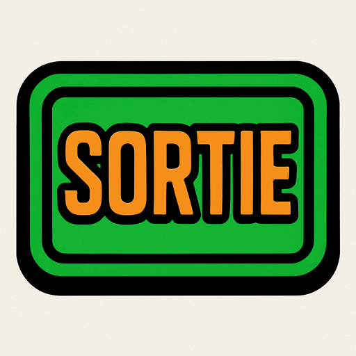 SORTIE BUTTON.
In-Game asset.  2d.  High contrast.  No shadows