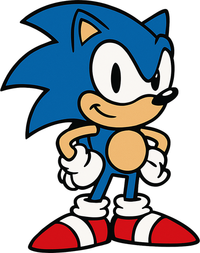 sonic.
In-Game asset.  2d.  High contrast.  No shadows