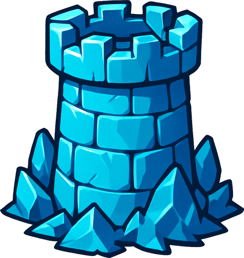 ice tower.
In-Game asset.  2d.  High contrast.  No shadows