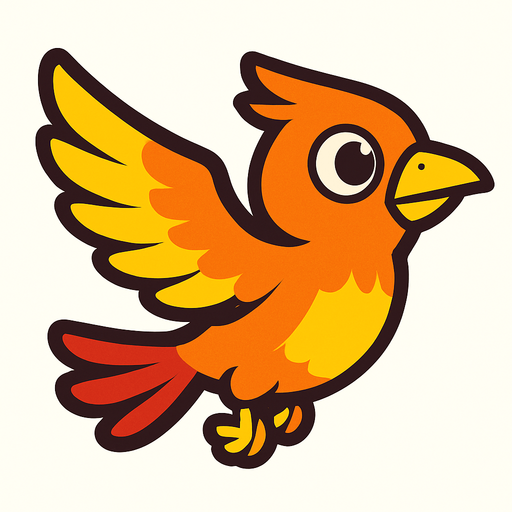 uçan kuş.
In-Game asset.  2d.  High contrast.  No shadows