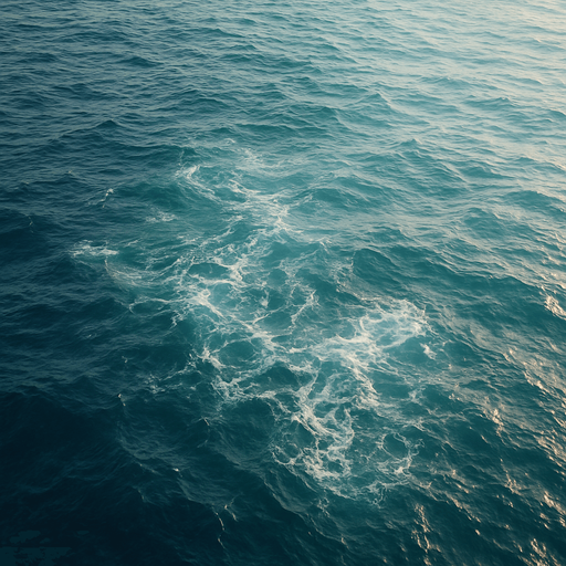 Photorealistic ocean, drone view