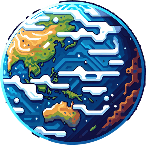 2d earth

Single Game Texture. In-Game asset. 2d. Blank background. High contrast. No shadows.
