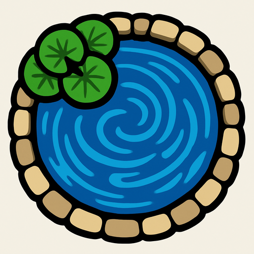 waterDecoration top view.
In-Game asset.  2d.  High contrast.  No shadows