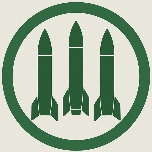 Add green 3 piece of Missilles art image into this ring middle