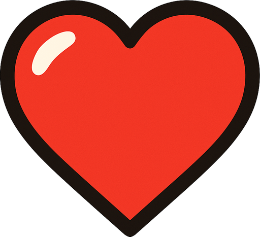 Heart.
In-Game asset.  2d.  High contrast.  No shadows