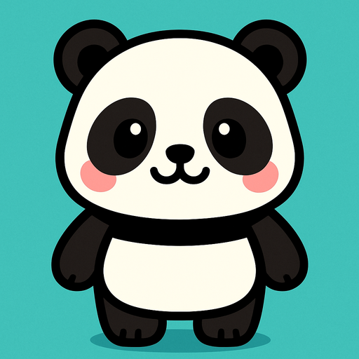 cute panda.
In-Game asset.  2d.  High contrast.  No shadows