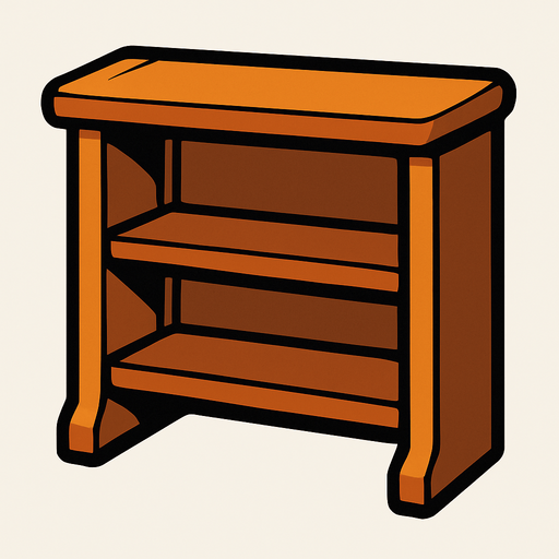 Shelf.
In-Game asset.  2d.  High contrast.  No shadows