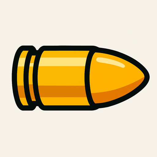 bullet.
In-Game asset.  2d.  High contrast.  No shadows