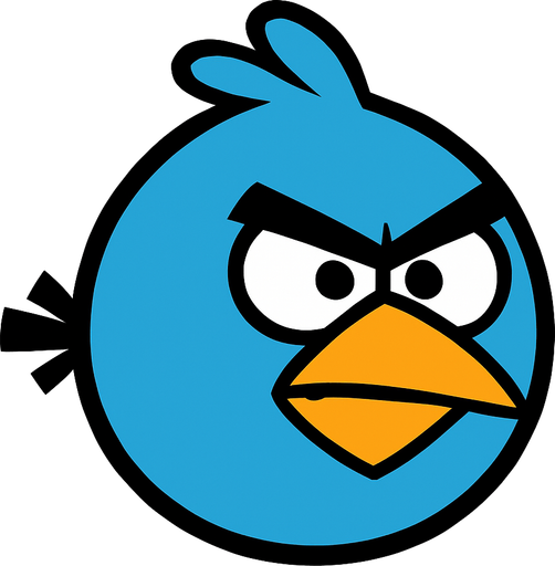 Angry birds blue bird.
In-Game asset.  2d.  High contrast.  No shadows