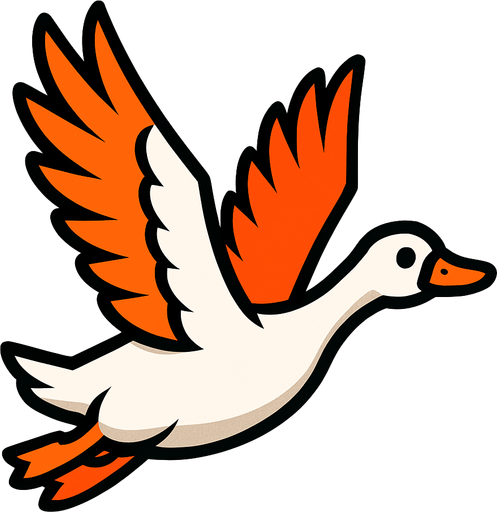 uçan kaz.
In-Game asset.  2d.  High contrast.  No shadows