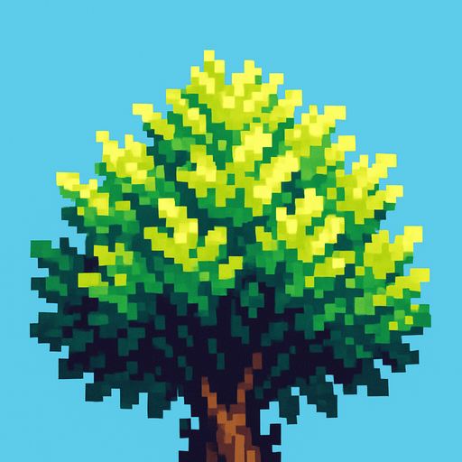 Quiero un arbusto visto desde abajo, en 32 bits.
In-Game asset.  2d.  High contrast.  No shadows