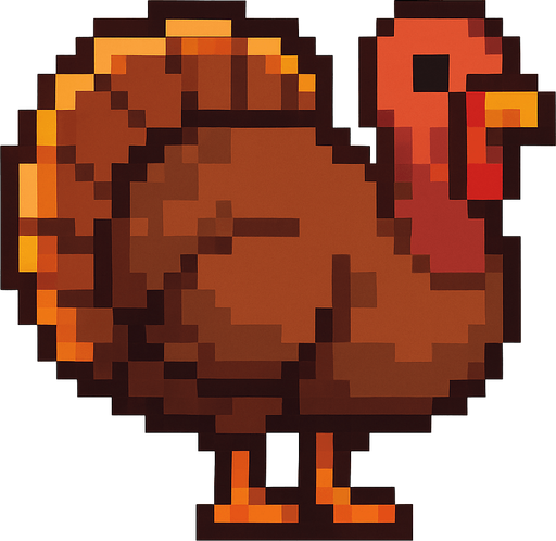 Turkey Pixel.
In-Game asset.  2d.  High contrast.  No shadows