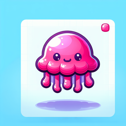 A pink jellyfish. Cartoon..
Single Game Texture.  In-Game asset.  2d.  Blank background.  High contrast.  No shadows