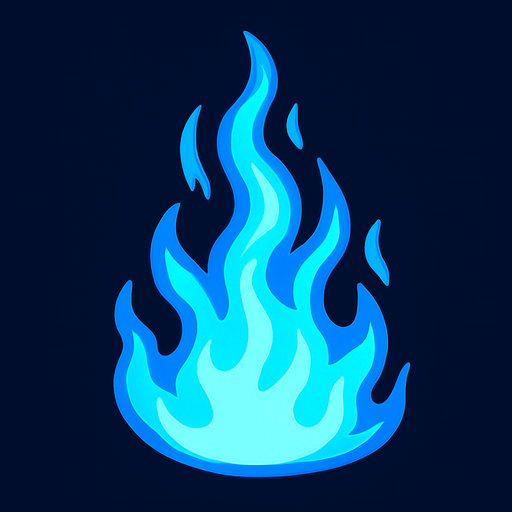 Blue fire.
In-Game asset.  2d.  High contrast.  No shadows