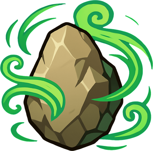 Pierre élémentaire vent.
In-Game asset.  2d.  High contrast.  No shadows