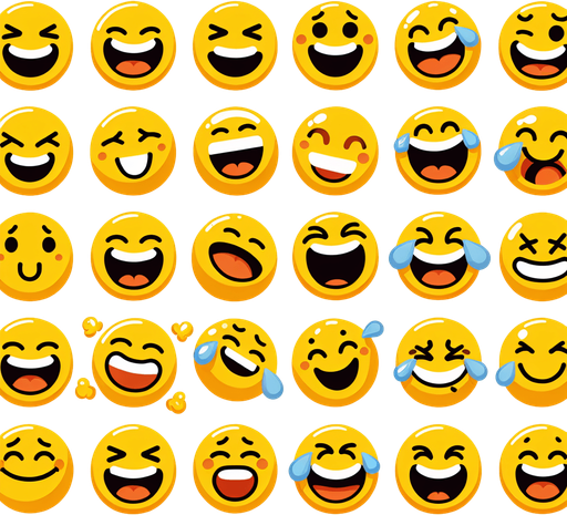 serie of laughing smileys