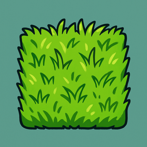 Çim zemin.
In-Game asset.  2d.  High contrast.  No shadows