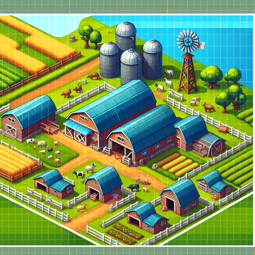 Ферма.
Single Game Texture. In-Game asset. 2d. Blank background. High contrast. No shadows.