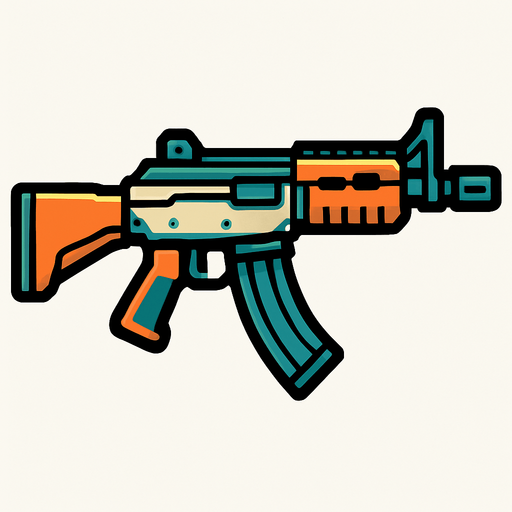Fusil.
In-Game asset.  2d.  High contrast.  No shadows