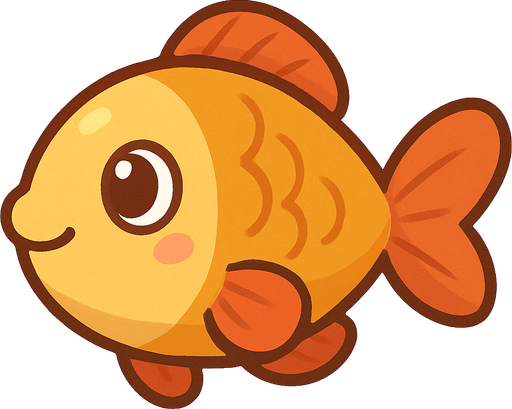 tatlı balık görseli. No background. Transparent background. Blank background. No shadows. 2d. In-Game asset. flat