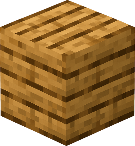 minecraft tahta blok.
In-Game asset.  High contrast.  No shadows