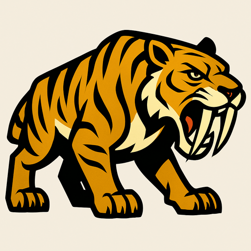 Sabertooth tiger.
In-Game asset.  2d.  High contrast.  No shadows