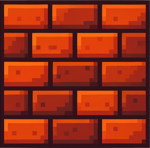 pixel art wall.
In-Game asset.  2d.  High contrast.  No shadows