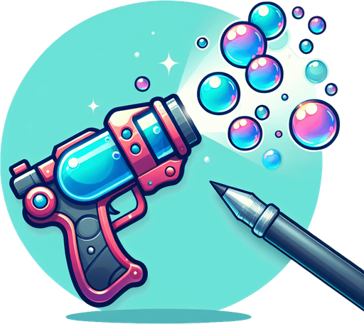Bubble Shooting Gun.
Single Game Texture. In-Game asset. 2d. Blank background. High contrast. No shadows.