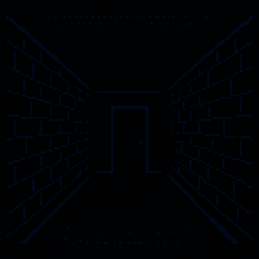 Make a dark 2d hallway very dark 8 bit.
In-Game asset.  2d.  High contrast.  No shadows