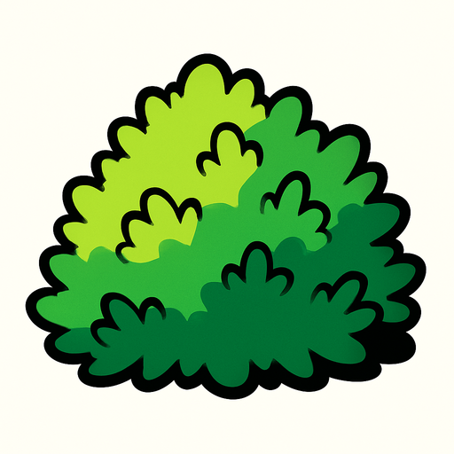 bush.
In-Game asset.  2d.  High contrast.  No shadows