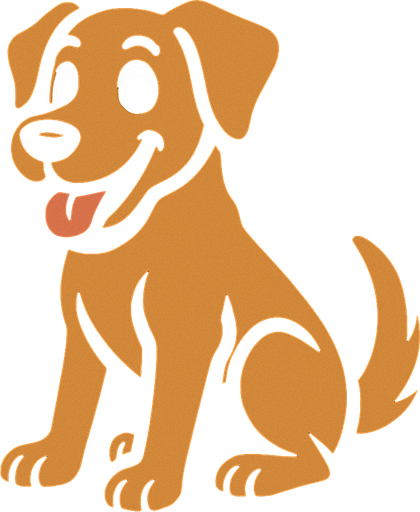 dog with black background.
In-Game asset.  2d.  High contrast.  No shadows