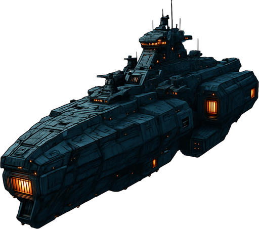 uzay savaş gemisi - gerçekçi - yazısız.
In-Game asset.  High contrast.  No shadows