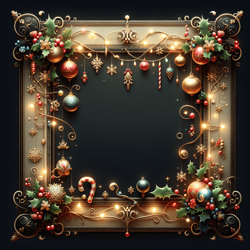 frame of an empty christmas themed popup with a decorated border User interface