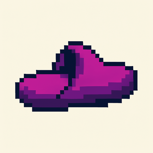 pixel art sliper.
In-Game asset.  2d.  High contrast.  No shadows
