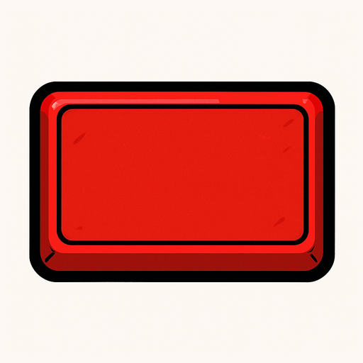 Red button rectangle.
In-Game asset.  2d.  High contrast.  No shadows
