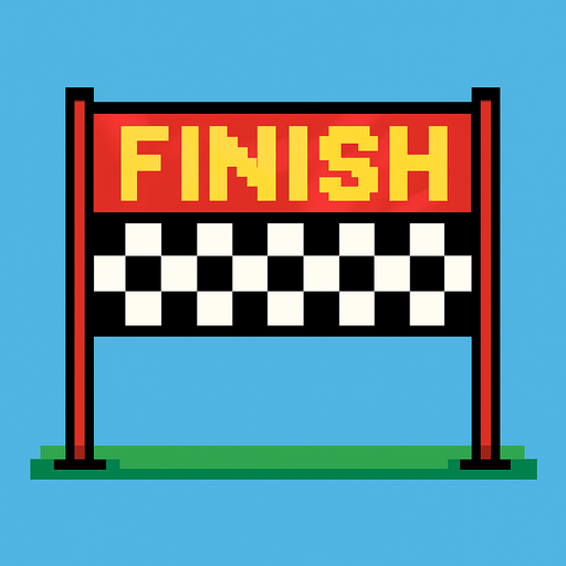 make a 2d pixel finish line.
In-Game asset.  2d.  High contrast.  No shadows