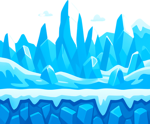Ice theme background 2d game video.
In-Game asset.  2d.  High contrast.  No shadows