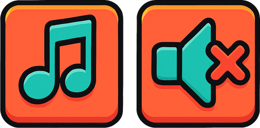 иконки для включения и отключения музыки в игре.
In-Game asset.  2d.  High contrast.  No shadows