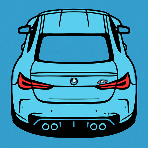 Acik mavi Bmw m4 arkasi ama yukaridan
In-Game asset.  2d.  High contrast.  No shadows