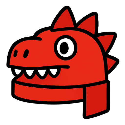 child roblox hat dinosaur red.
In-Game asset.  2d.  High contrast.  No shadows